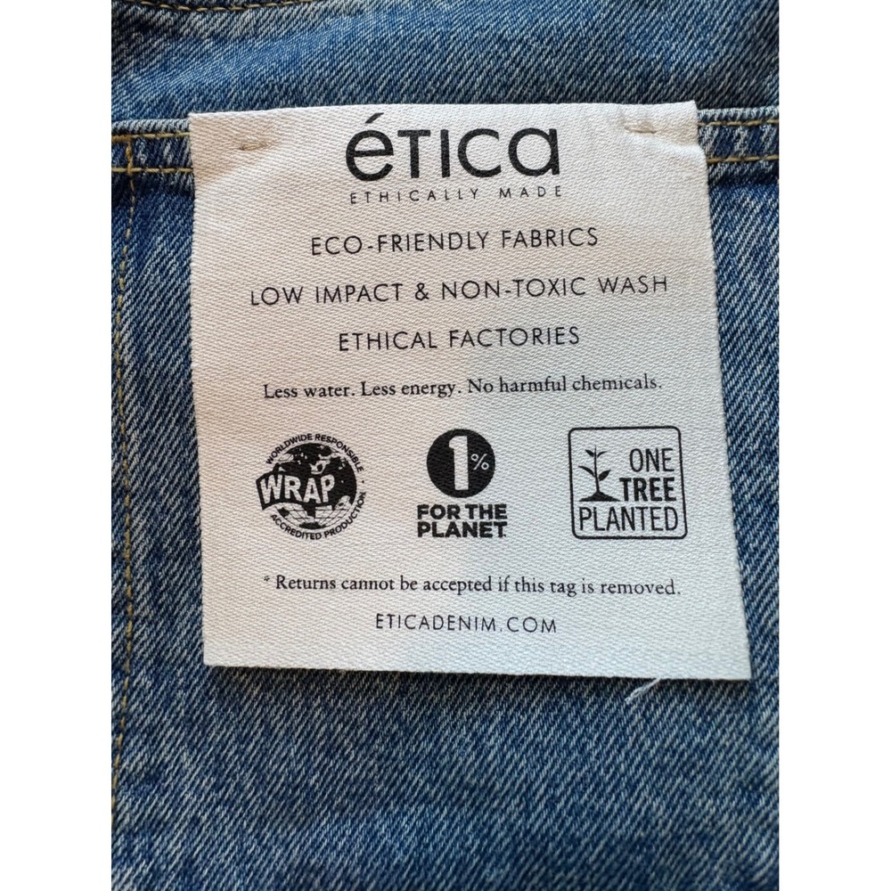Etica Cassel Ultra High Barrel Jeans Women's Size 24 BlueStone Wash Denim - Picture 8 of 9